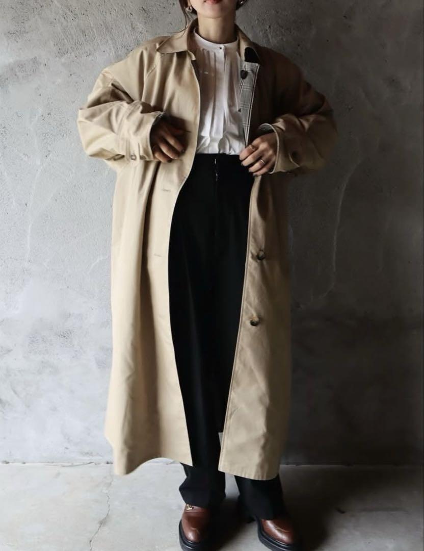 福袋 売れ残り Parisien EPA Coat Coat Trench Check) (Brown ジャケット・アウター