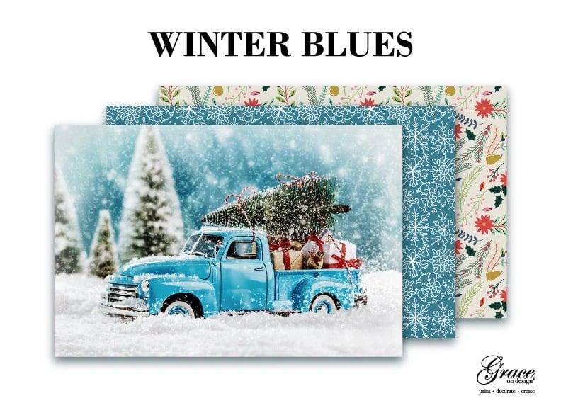 Winter Blues Grace on Design Decoupage Craft Pack