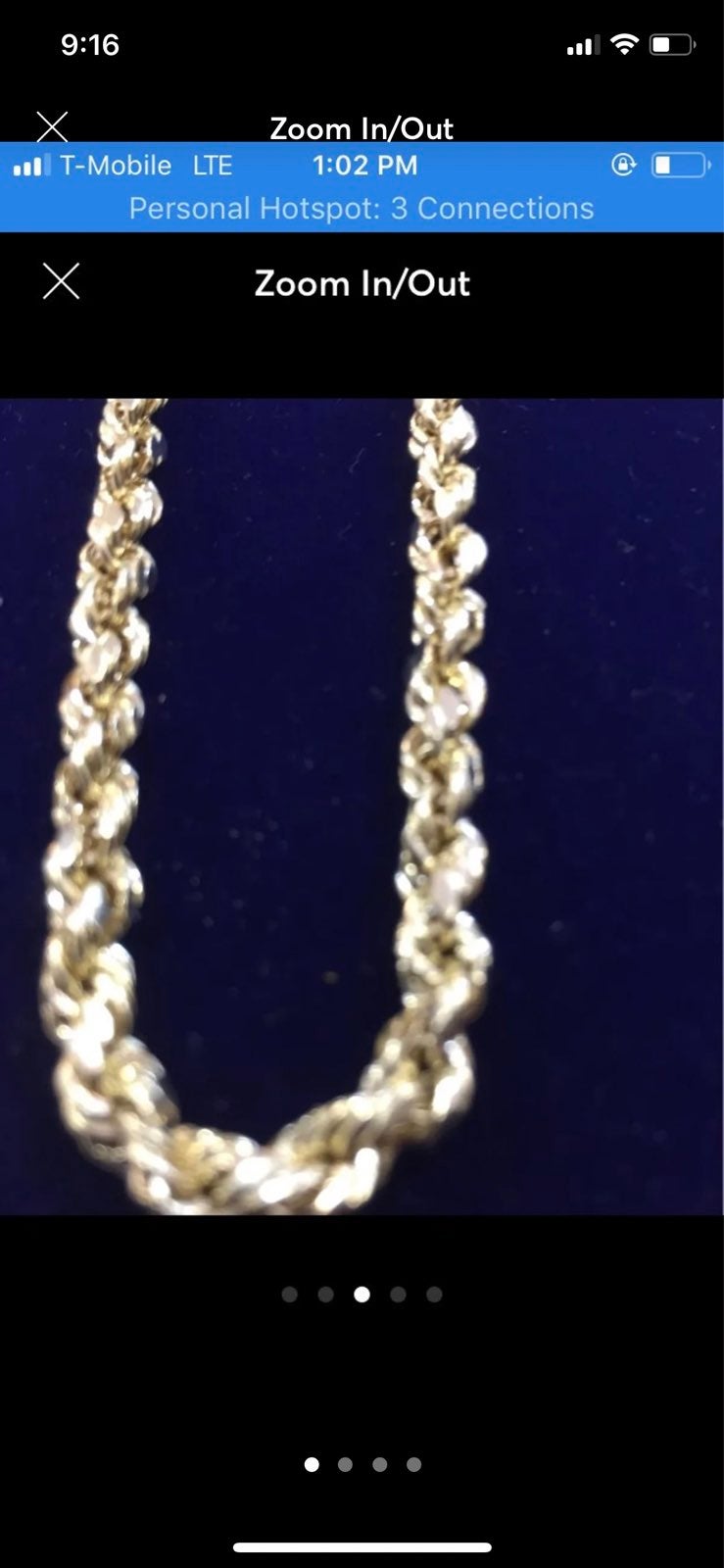 10 K Y solid Gold 5 mm 24 inches Rope ch