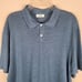Sandro Paris Size XXL Beach Linen Polo Shirt Short Sleeve Blue Teal