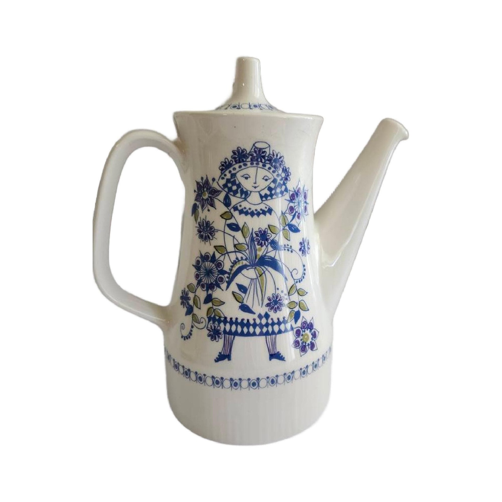 Vintage Figgjo Flint Norway Lotte Turi Design Coffee Pot, Scandinavian Design