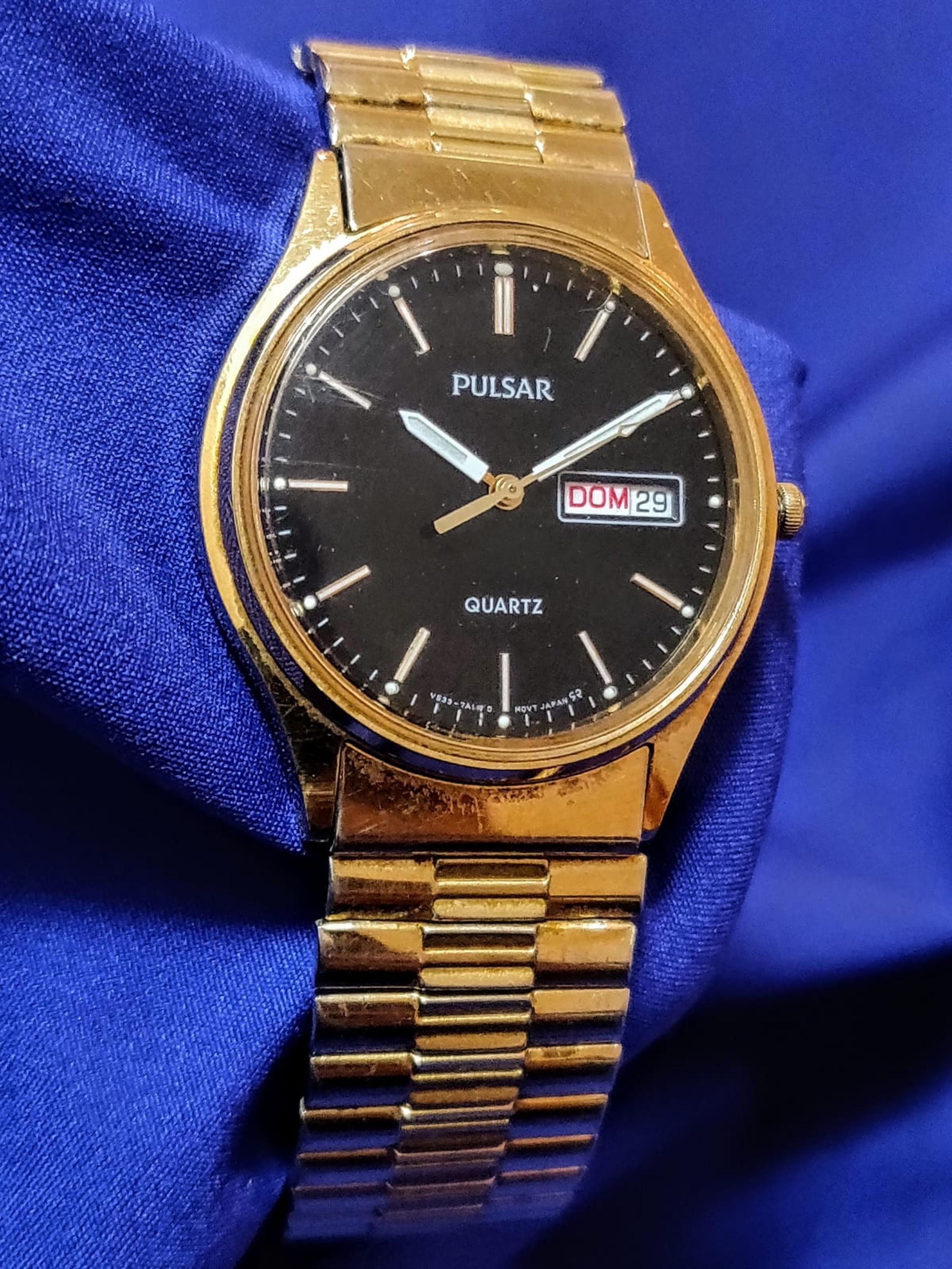 Pulsar by Seiko Vintage Day Date Gold Tone Men's Watch