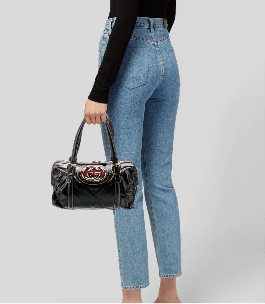 Gucci Boston Web Britt Black Satchel/ Shoulder Handbag