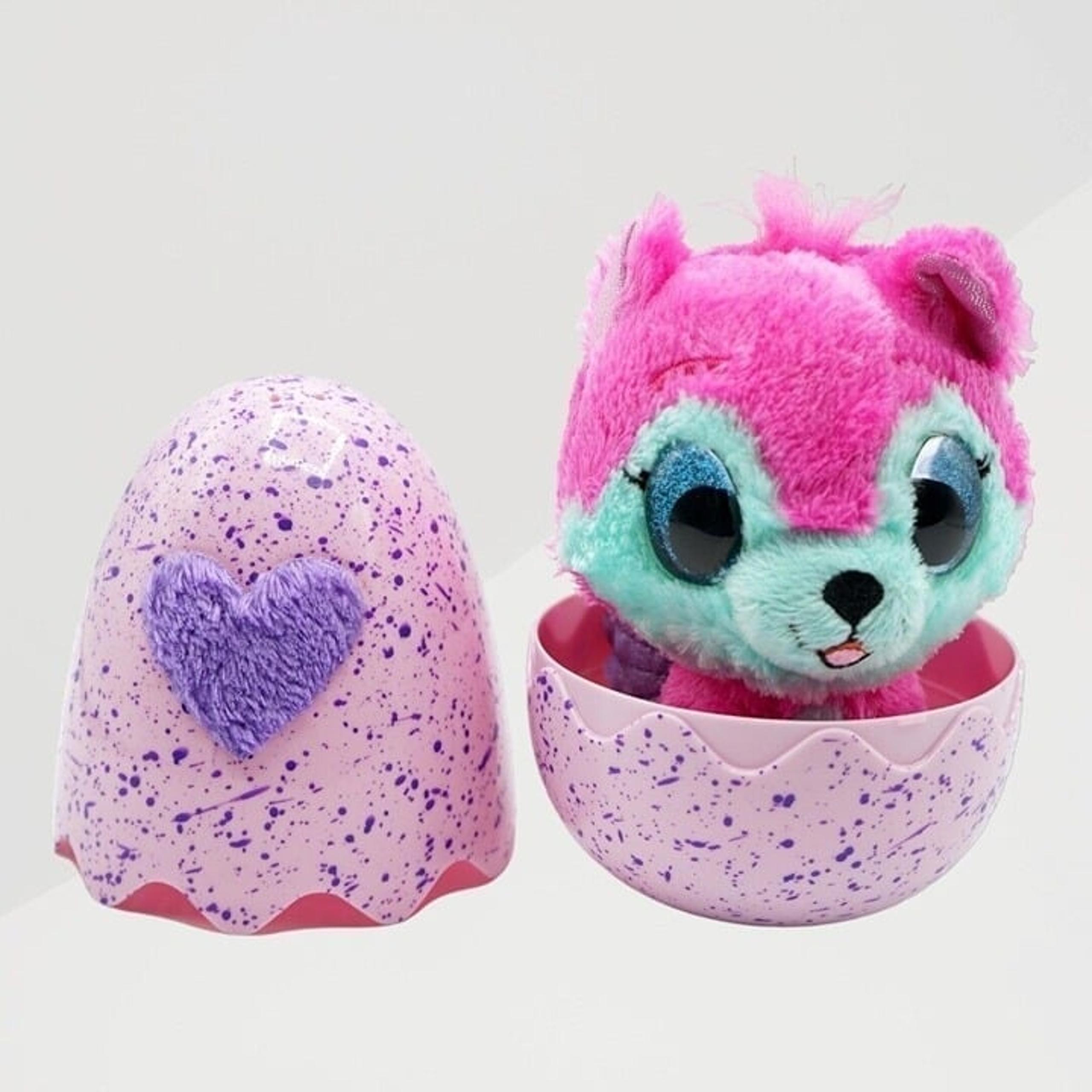 Hatchimals Spin Master Pink Baby Dragon Plush Toy Purple Wings Blue Eye