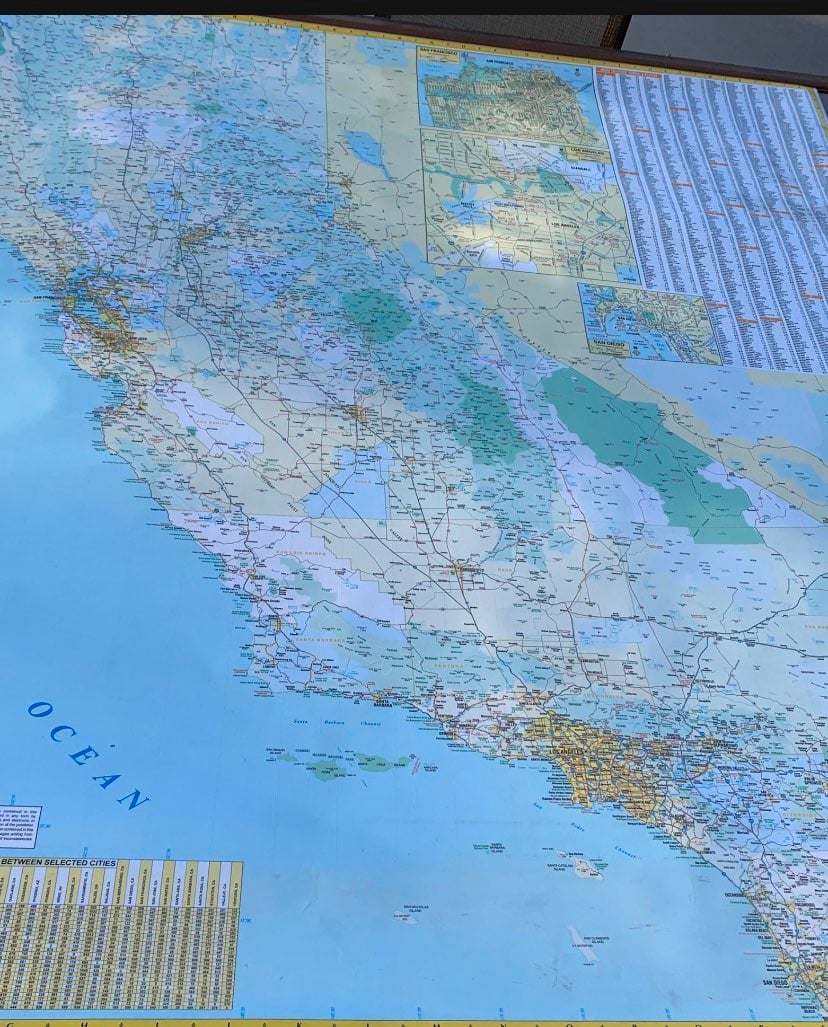 California universalMap 60”x54 “ Frame