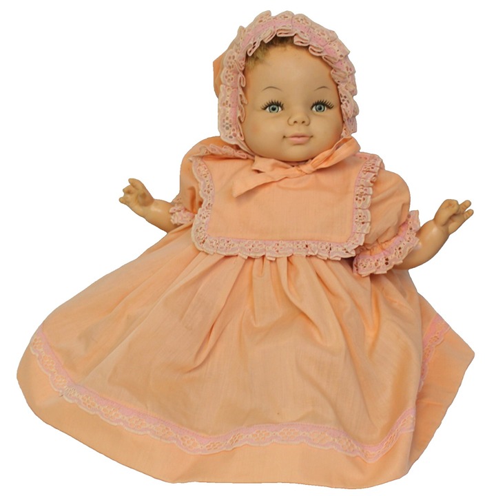 1967 Horsman Baby Doll Cloth Body Vinyl Limb Blond Hair Hazel Eyes Dress Bloomer