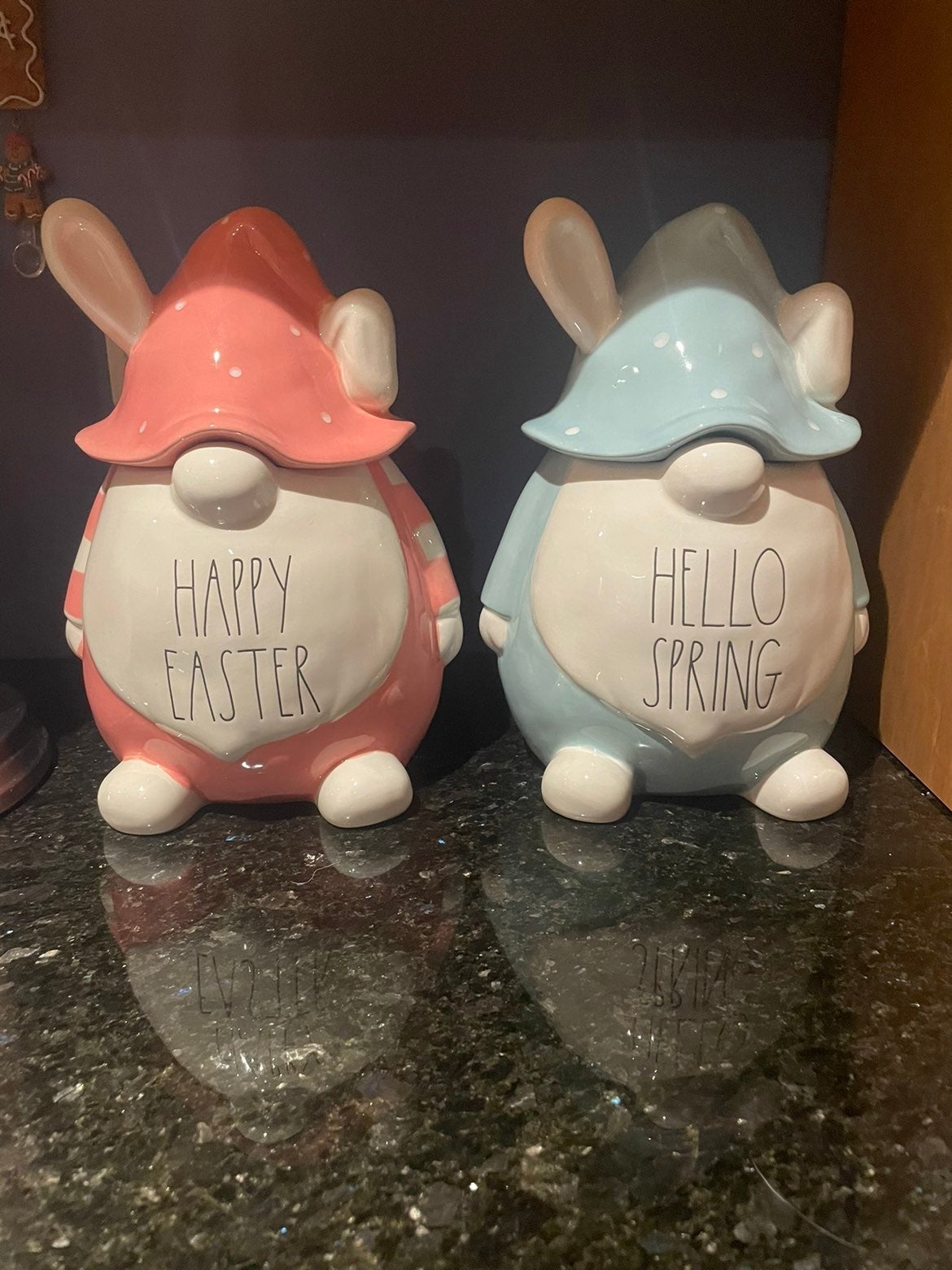 Rae Dunn Easter Bunny Gnome Cookie Jars