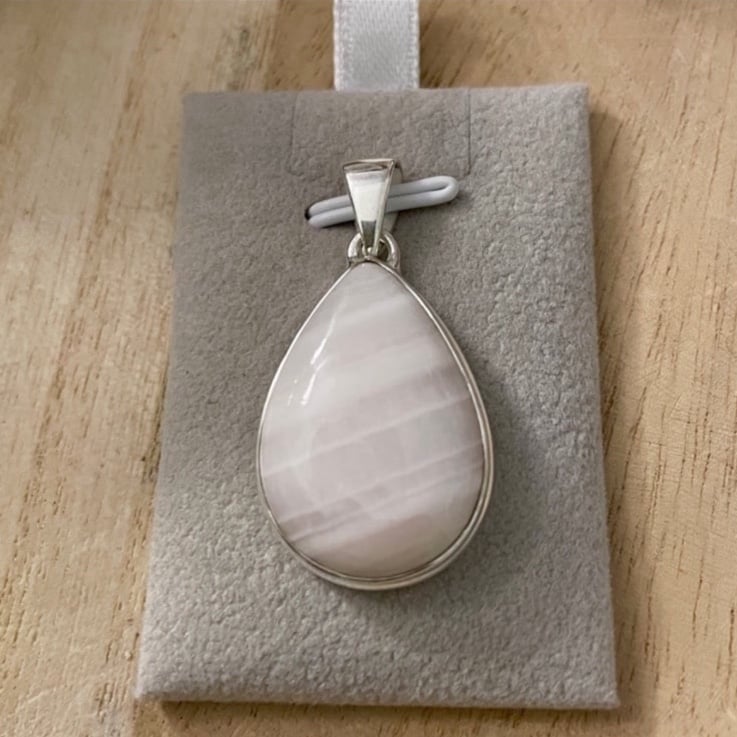 Pink Aragonite Sterling Silver Pendant 925