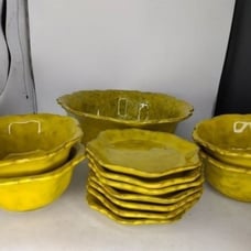 Vintage Green Italian bowls and dishes