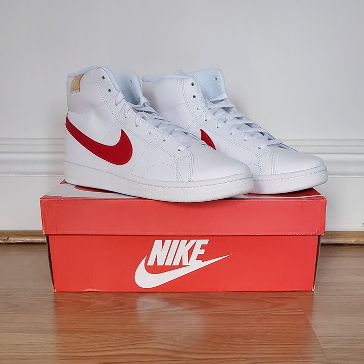 NIKE COURT ROYALE 2 Mid White University Red men's size 10 CQ9179-101