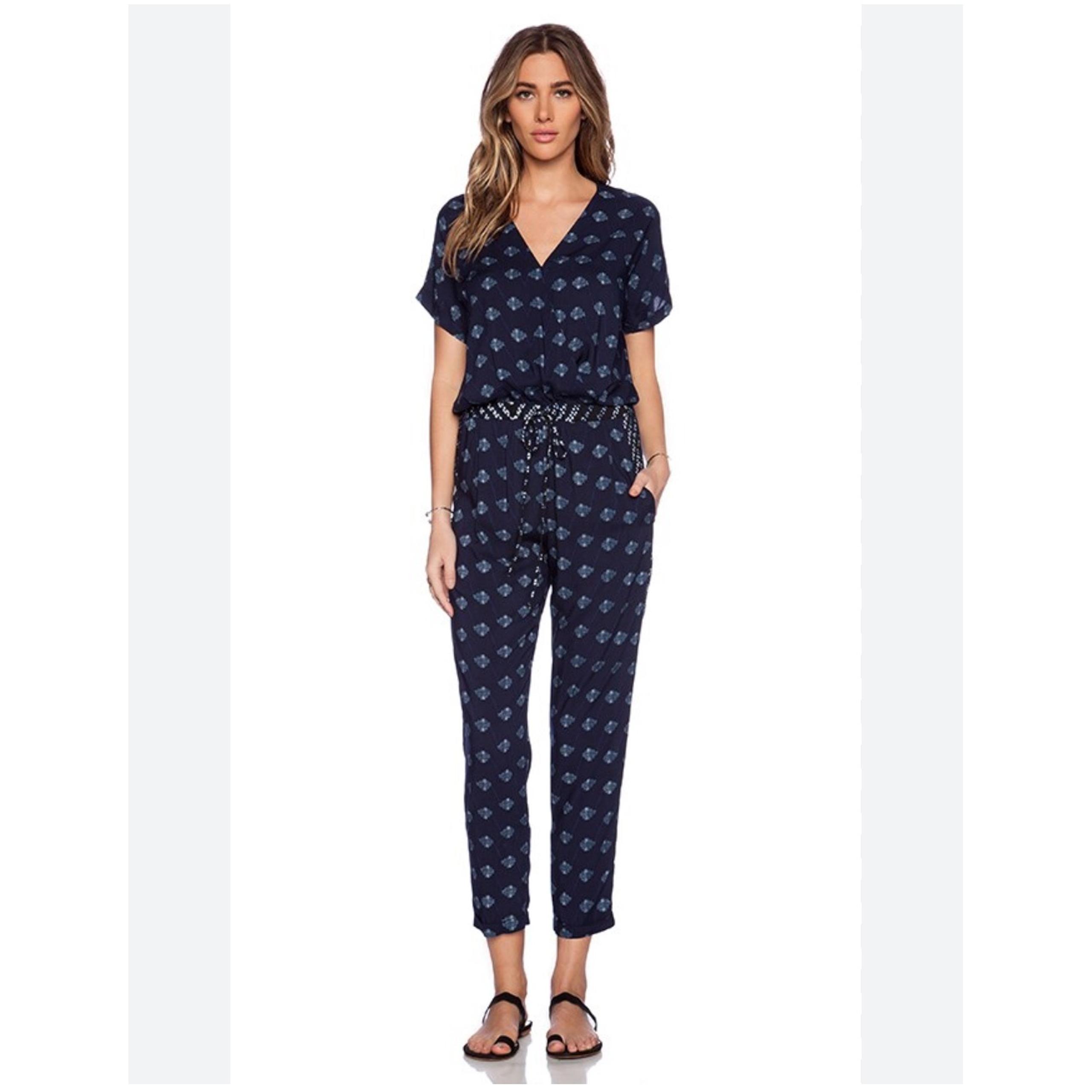 Velvet Graham Spencer Revolve Women's Cady Jumpsuit  Romper Boho Casual Blue XS