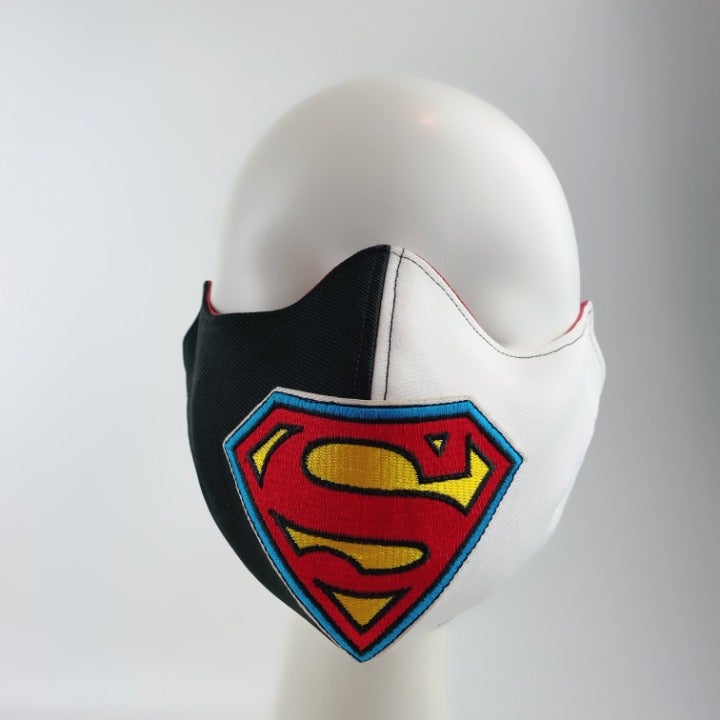 Face Mask Superman Insignia Black&White