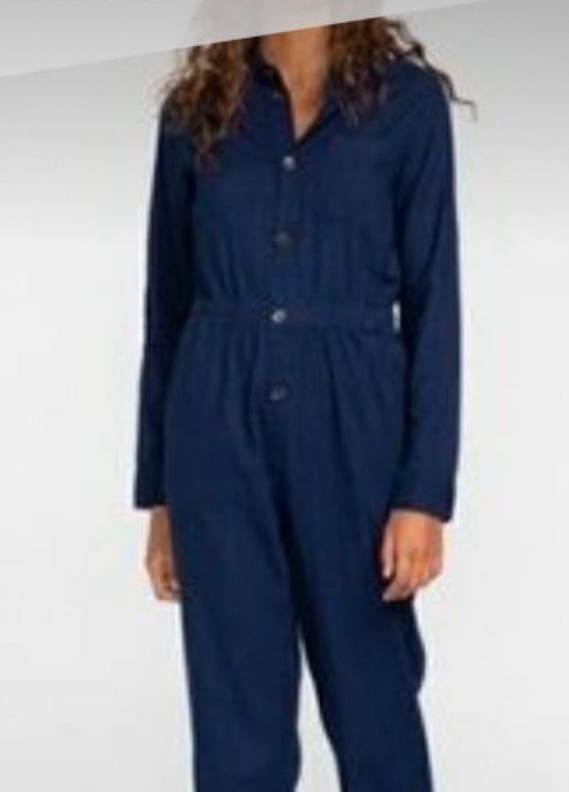 BDG Urban Outfitter Utility Jumpsuit Coverall Sz XS Slate Blue Button Up