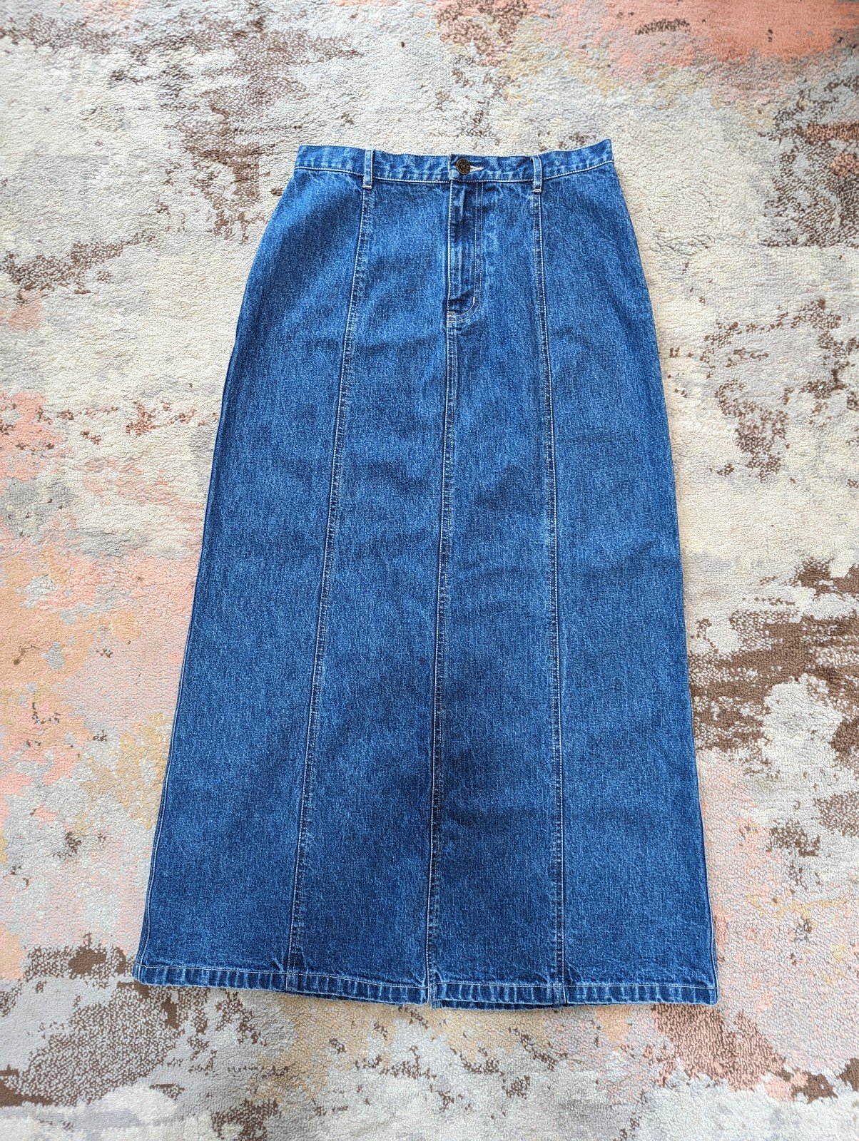 Women's vintage 90's Eddie Bauer maxi denim jean skirt size 4