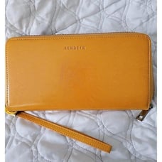 Genuine Leather Women's Wallet Zip Around Wristlet w/ RFID Blocking Card Holder