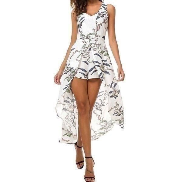 Sleeveless one piece shorts romper