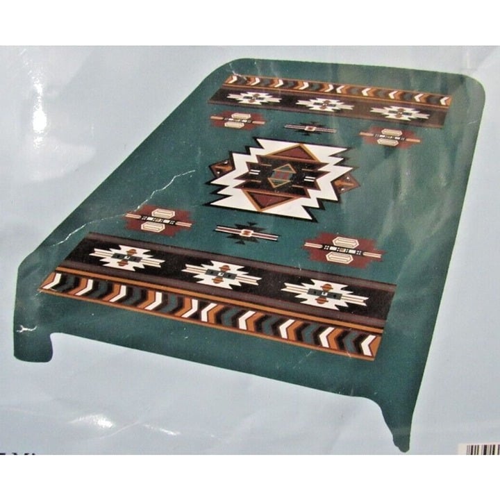 EL TORO Mint No. 487 Native American Design Plush Blanket Queen
