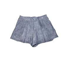 Maven West Pull On Lined Pleated Relaxed Shorts Pockets Blue Women Medium Cupro