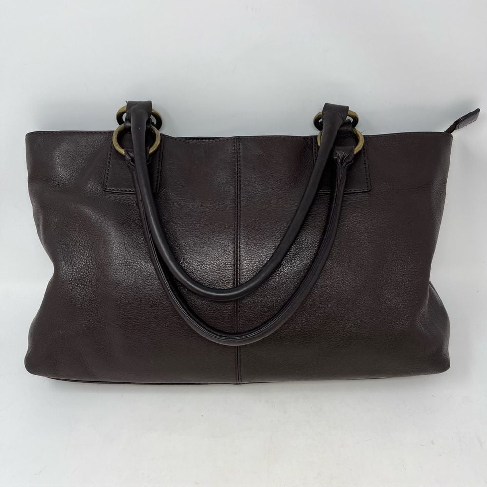 Hobo International Double Handle Leather Satchel Brown