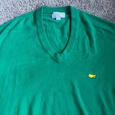Vintage Augusta National Golf Shop Sweater XL The Masters Slazenger Green