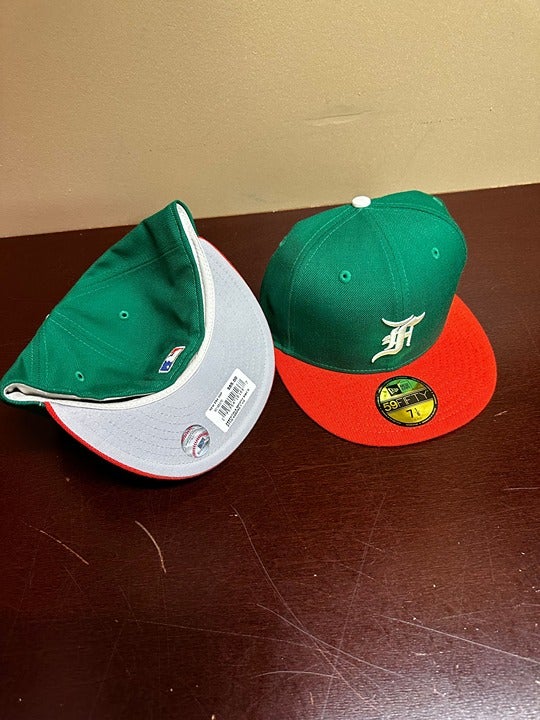 New Era Mens Green Orange Fear of God ESSENTIALS x Detroit Tigers Baseball Hat