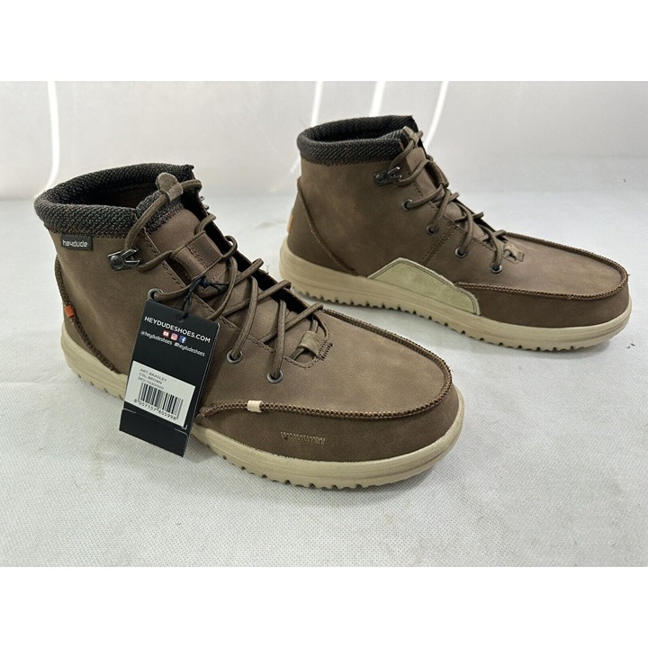 Hey Dude Bradley Brown Leather Boots Men’s 12 NWOB Read