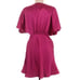 BHLDN Women’s Plunge V Neckline Short Sleeve Mini Cocktail Dress Sz M Fuschia