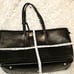 Lodis Black Tan Stitched Tote Bag