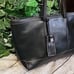 Lodis Black Tan Stitched Tote Bag