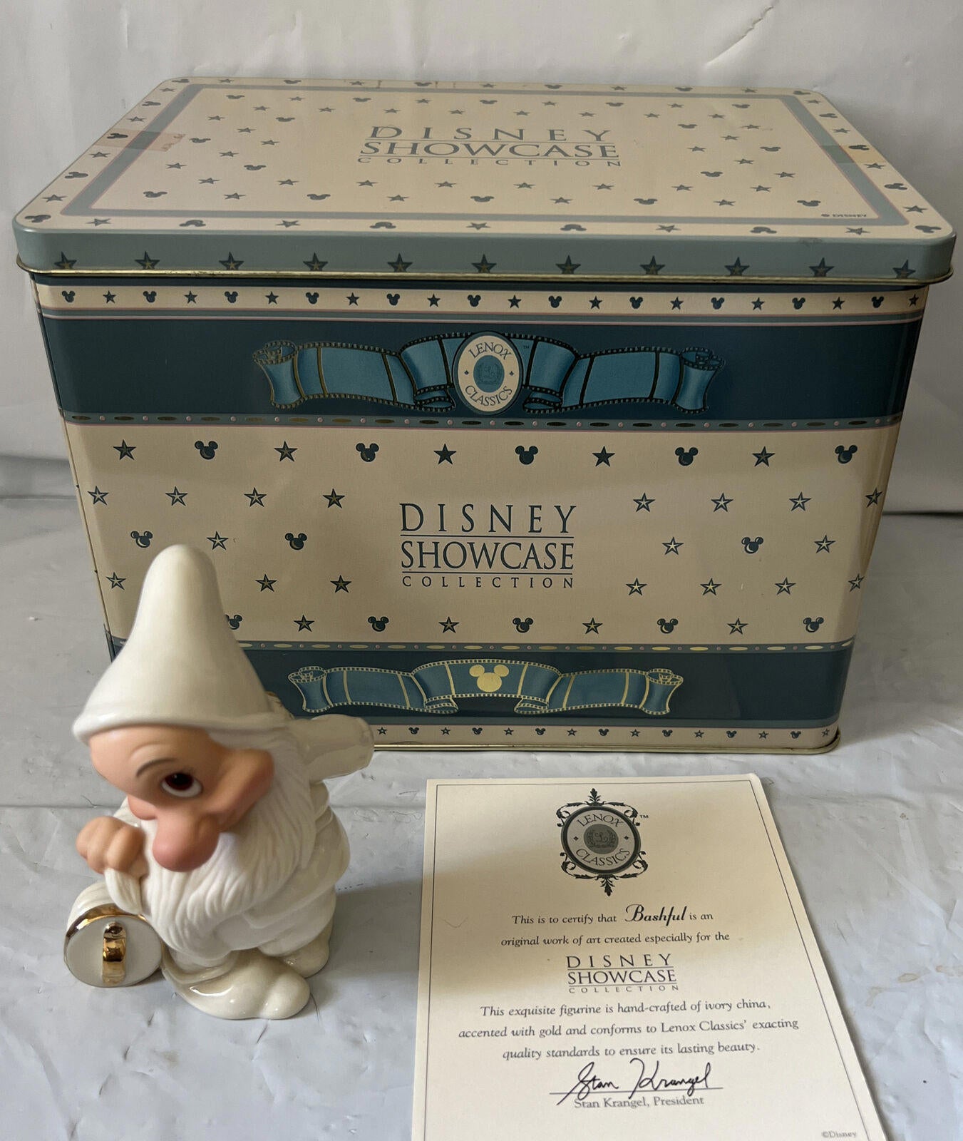 Lenox Disney Showcase Snow White & The Seven Dwarfs ~BASHFUL ~In Box W/TIN & COA