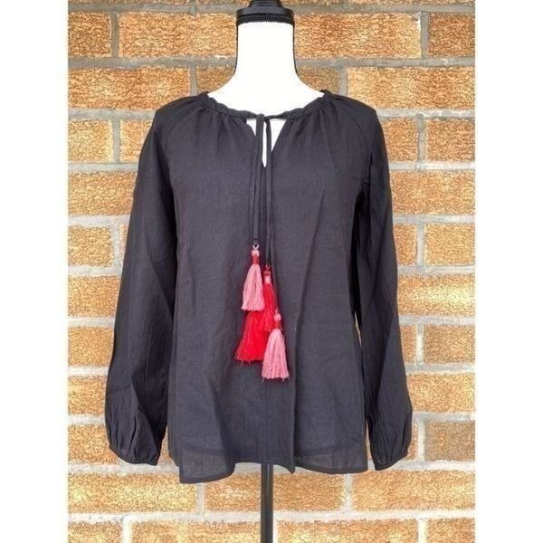 johnny was tassel peasant blouse xs