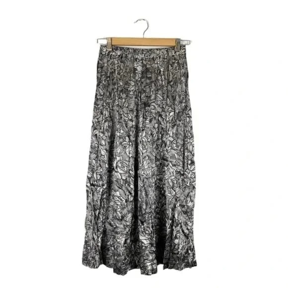 Vintage Diane Von Furstenberg Black Silver A-line Skirt