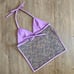 Handmade Y2K Fairycore Mermaid Embellished Halter Babydoll Vest Top - Purple