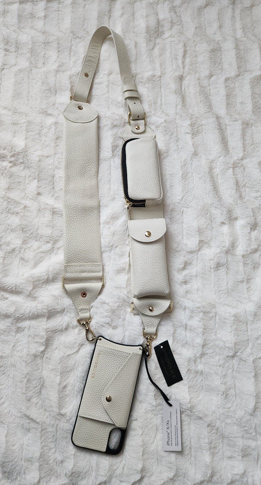 ★Bandolier★BILLIE - X-body iPhone Case★Ivory/Gold Bandolier Billie utility crossbody iphone case x/xs ivory gold