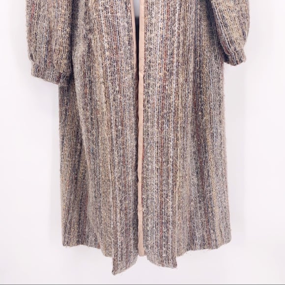 VINTAGE MJ Seattle 70s Striped Mohair Maxi Coat Size L/XL