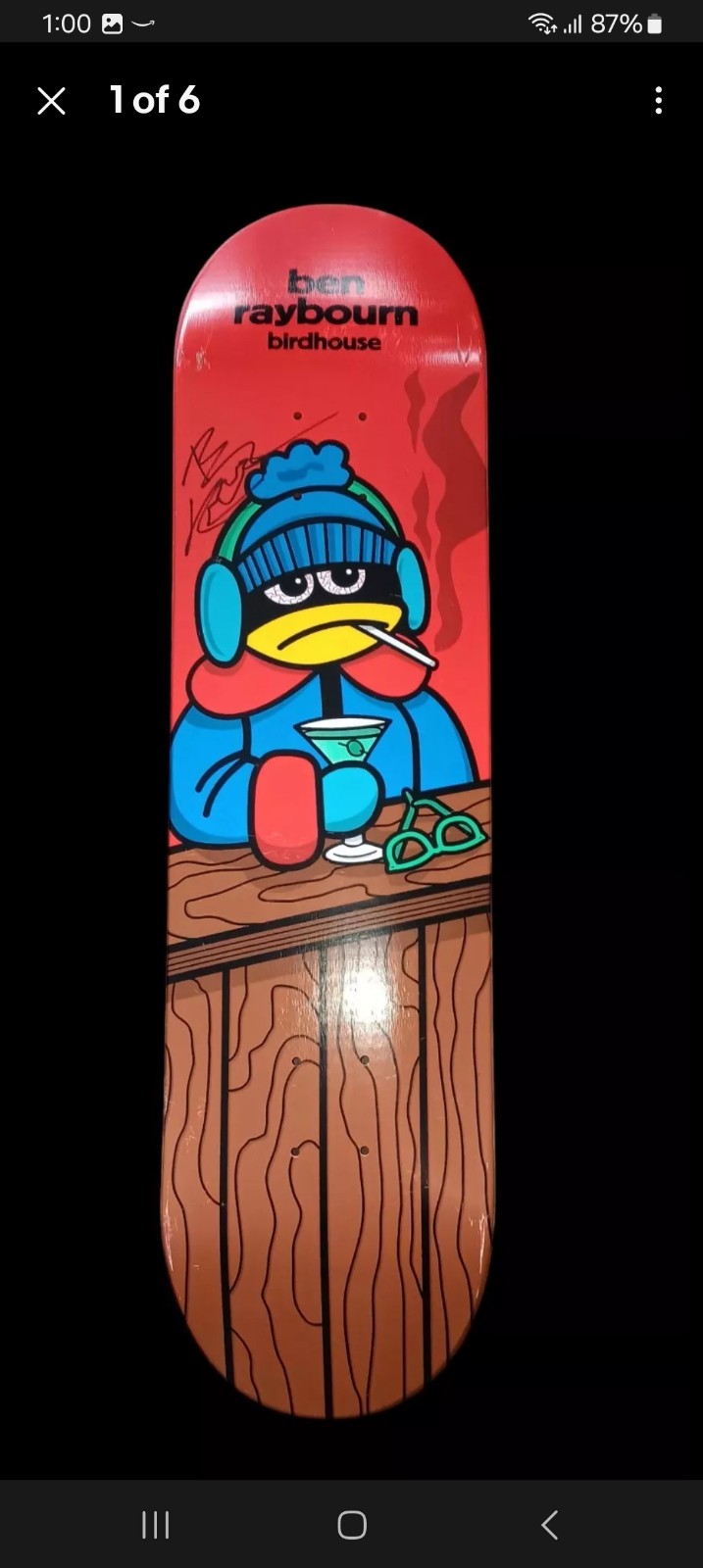 Birdhouse Ben Raybourn SIGNED RARE Skateboard Deck