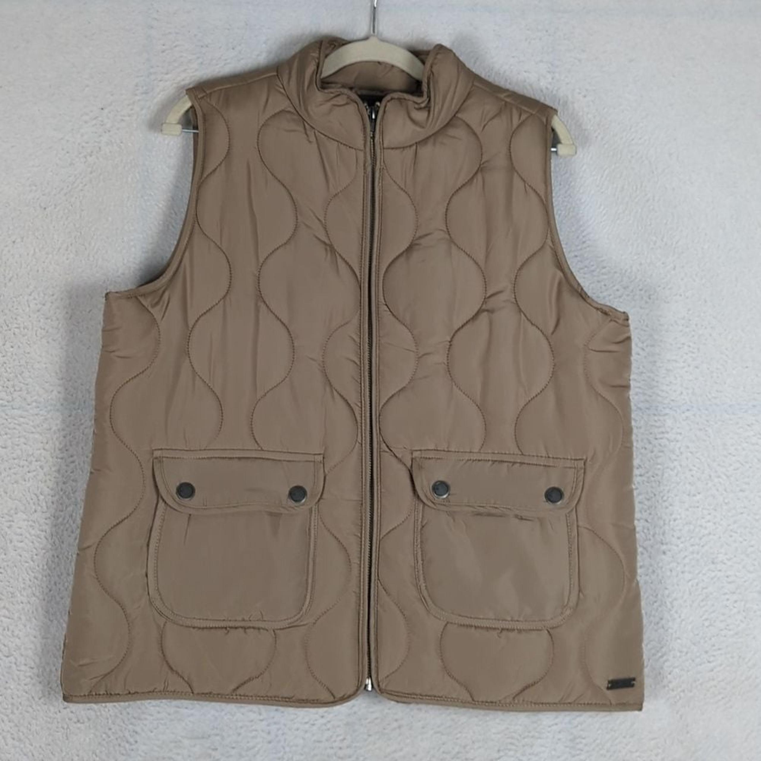 Natural Reflections Women's Tan Quilted Puffer Vest Size L