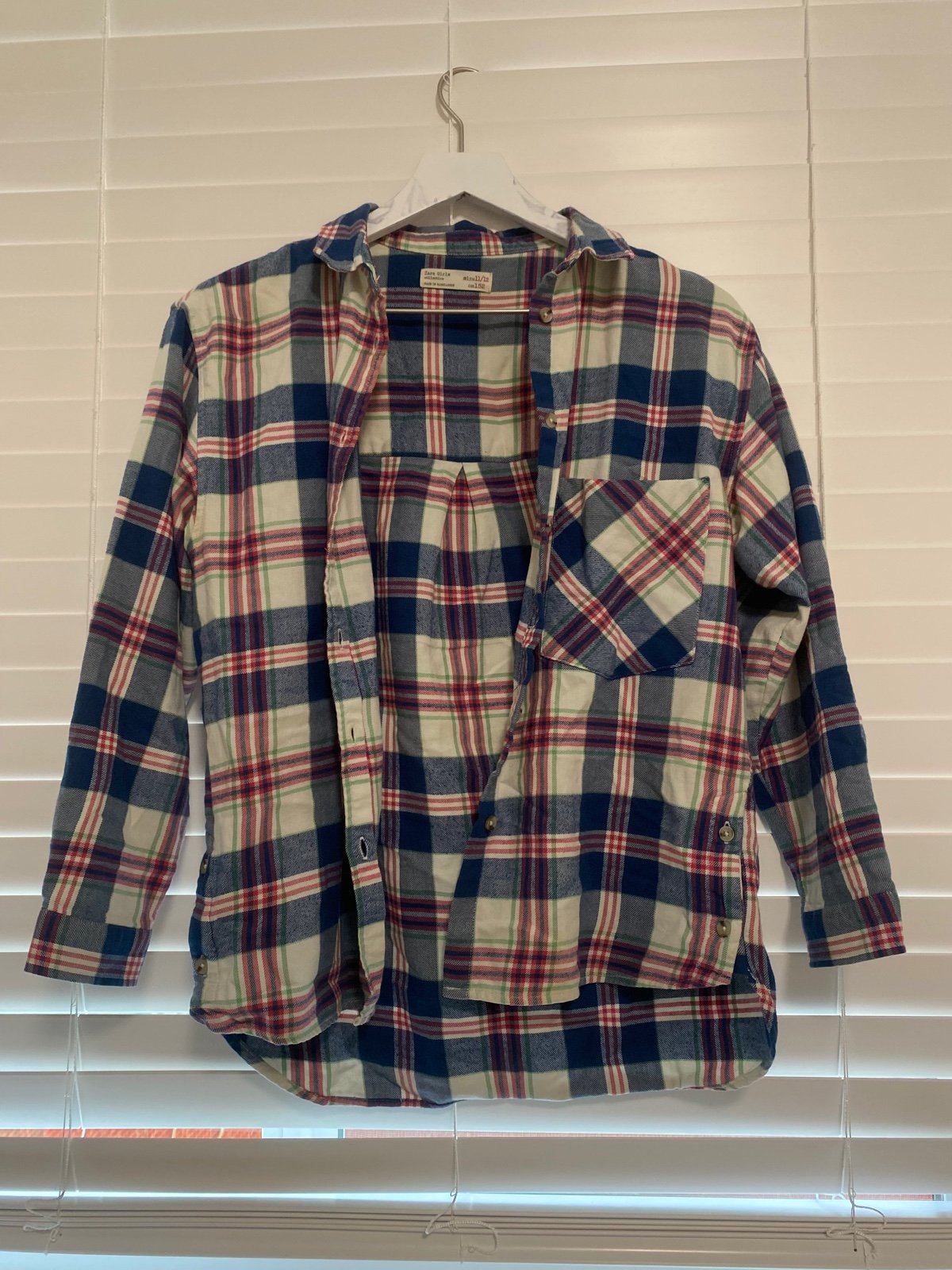 Zara Girls Plaid Button Down