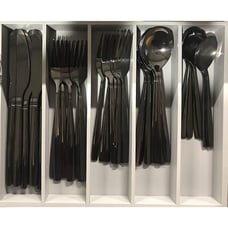 20 Piece Titanium Black Plated Stainless Steel Flatware Cutlery Set