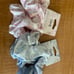 Loveshackfancyfancy goody large hair tie set. Pink and Blue