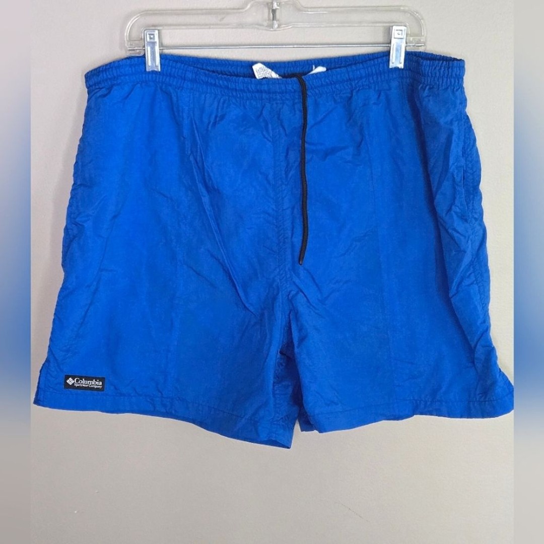 Men's Vintage Columbia Mesh Lined Nylon Shorts | Retro Gorpcore Outdoor, Large