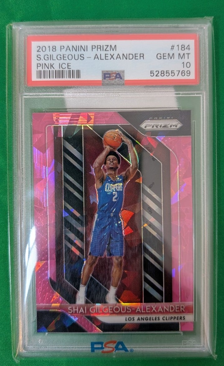 Shai Gilgeous-Alexander 2018 Panini Prizm Pink Ice Rookie RC #184 PSA GEM MT 10