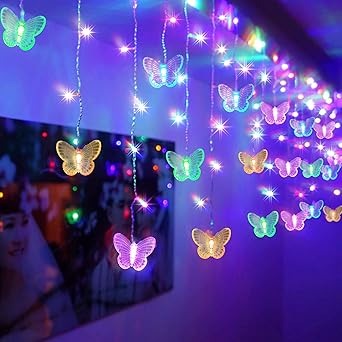 120 LED 20FT Butterfly Curtain Fairy Lights USB Pluged - 8 Modes