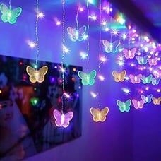 120 LED 20FT Butterfly Curtain Fairy Lights USB Pluged - 8 Modes