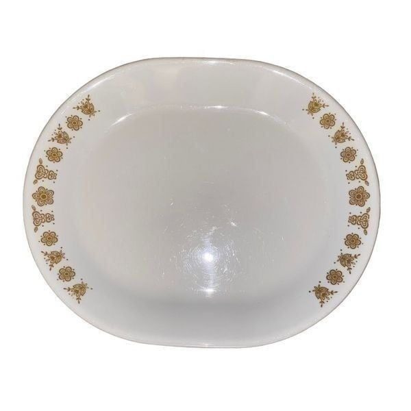 Vintage Corelle Corning Butterfly Gold oval serving platter plate USA