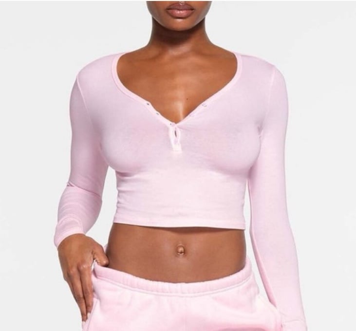 Small - Like New SKIMS Crop Henley!