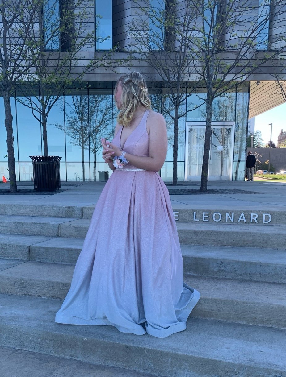 David’s Bridal ombré ball gown with jewels