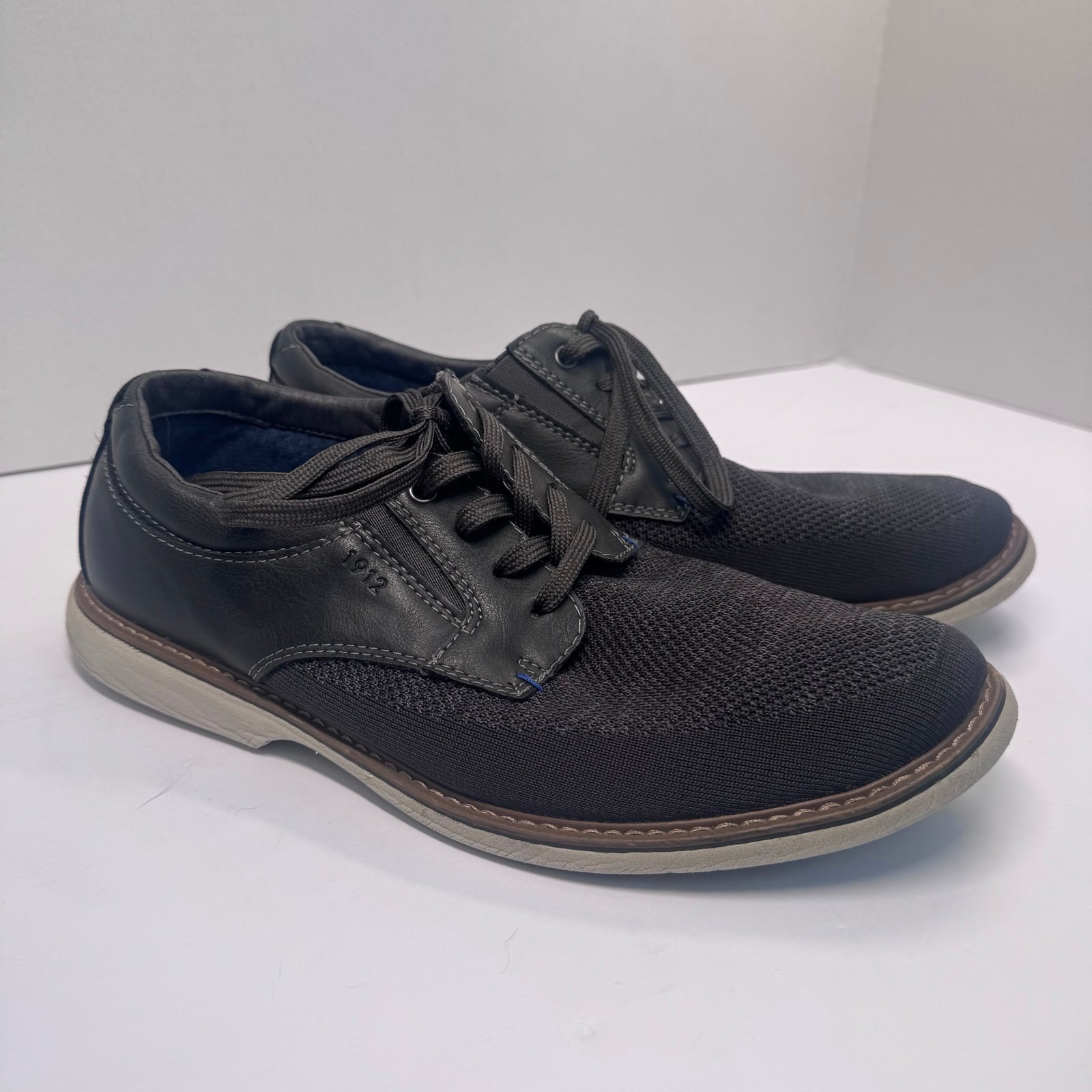 Men’s Nunn Bush + Bloom Foam Oxford Knit comfort shoes 10.5 deep gray