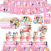 Pink Bluey Birthday Party Supplies | 126pc Set | New