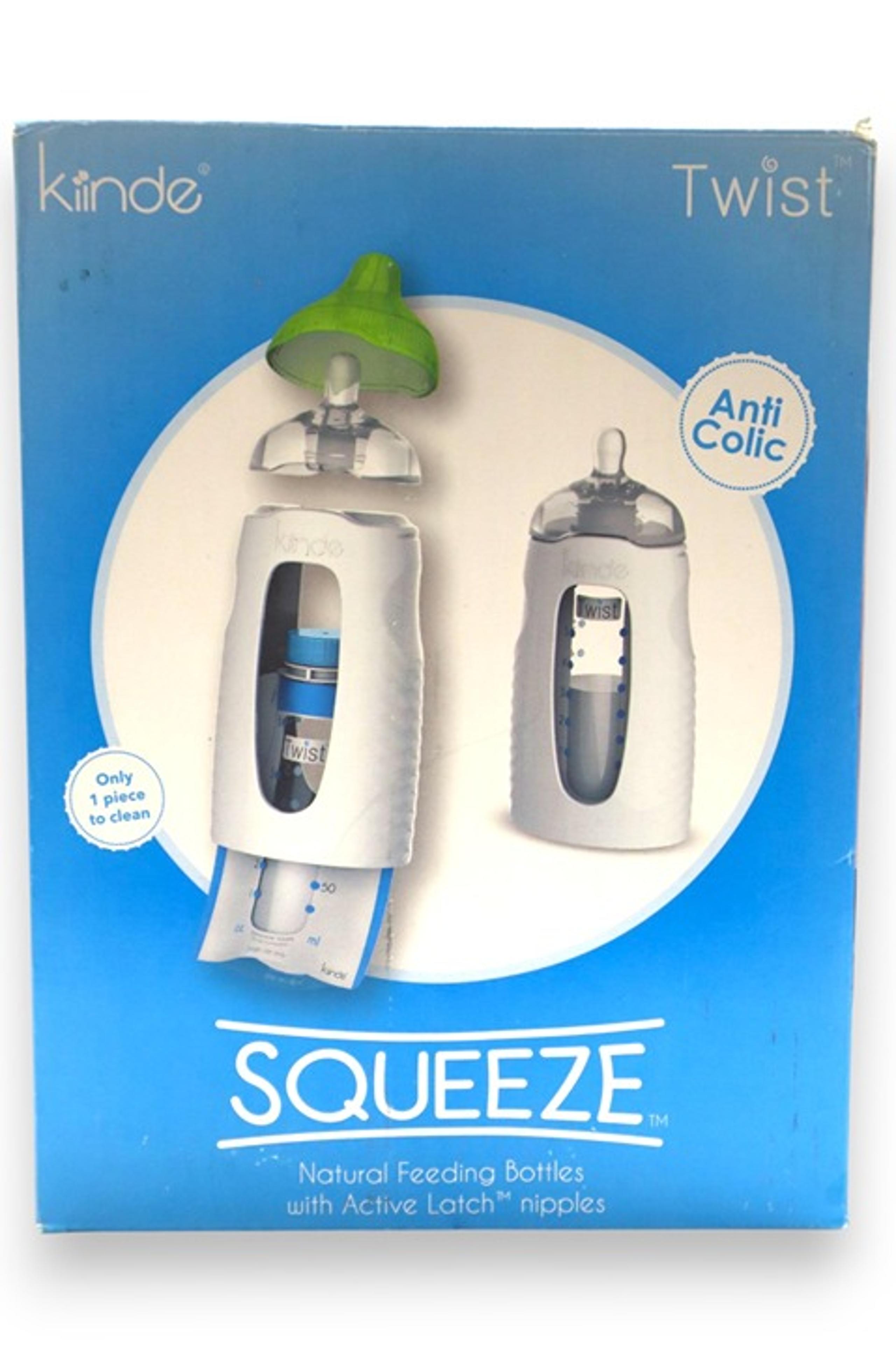 Kiinde Twist Squeeze Natural Baby Breast Milk Feeding Bottle (2 Pack)